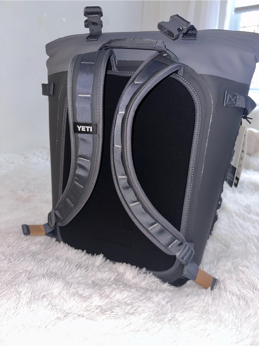 Yeti Gray Roll-Top Insulated Backpack Cooler